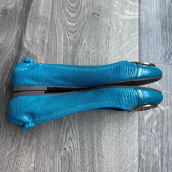 Tory Burch Teal Reva Ballet Flats 8 - Picture 7 of 7